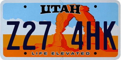 UT license plate Z274HK