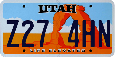 UT license plate Z274HN