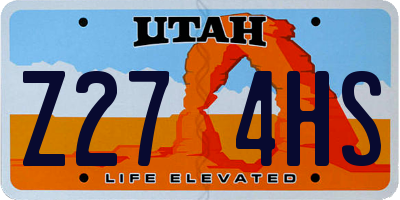UT license plate Z274HS