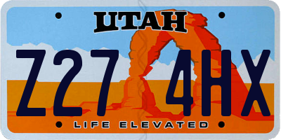 UT license plate Z274HX