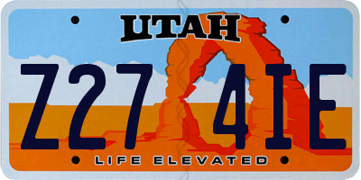 UT license plate Z274IE