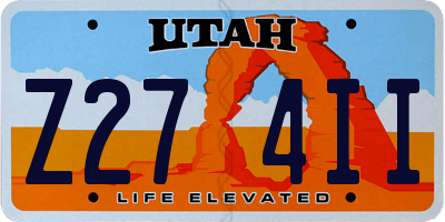 UT license plate Z274II