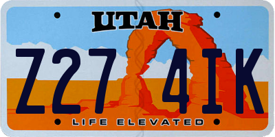 UT license plate Z274IK