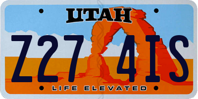 UT license plate Z274IS