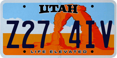 UT license plate Z274IV