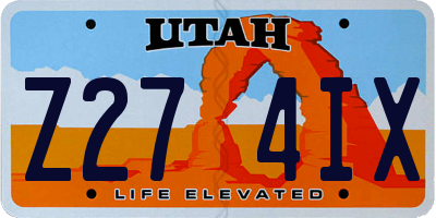 UT license plate Z274IX