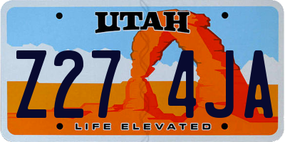 UT license plate Z274JA