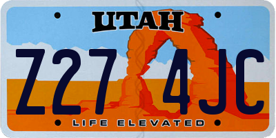 UT license plate Z274JC
