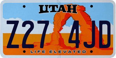UT license plate Z274JD
