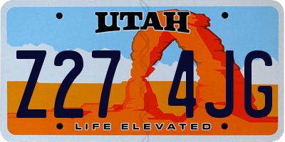 UT license plate Z274JG