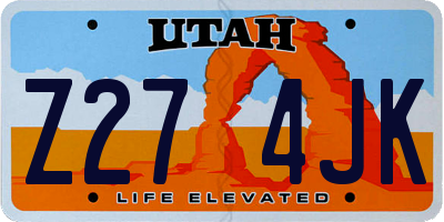 UT license plate Z274JK