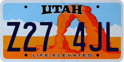UT license plate Z274JL