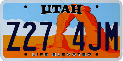 UT license plate Z274JM