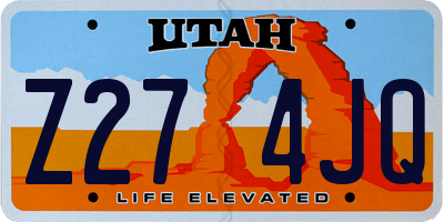 UT license plate Z274JQ