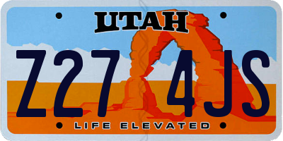 UT license plate Z274JS