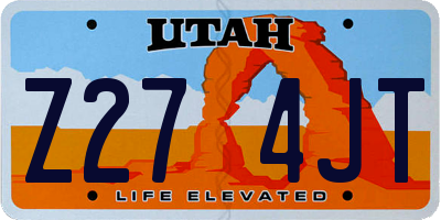 UT license plate Z274JT