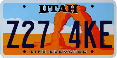 UT license plate Z274KE