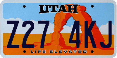 UT license plate Z274KJ