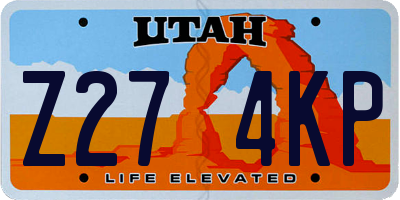 UT license plate Z274KP