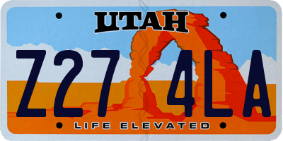 UT license plate Z274LA