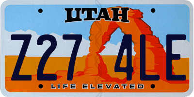 UT license plate Z274LE