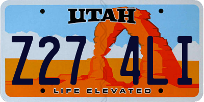UT license plate Z274LI
