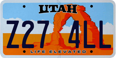 UT license plate Z274LL