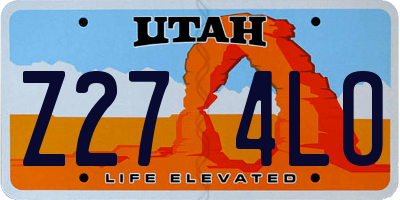 UT license plate Z274LO