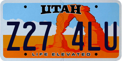 UT license plate Z274LU