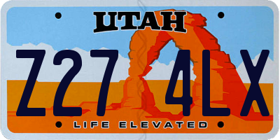 UT license plate Z274LX