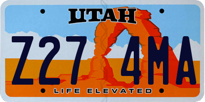 UT license plate Z274MA