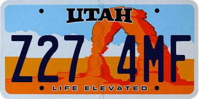 UT license plate Z274MF