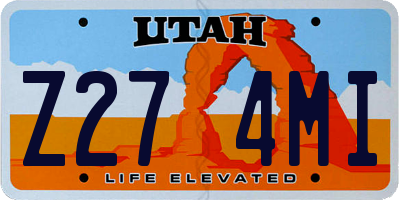 UT license plate Z274MI
