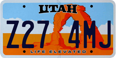 UT license plate Z274MJ