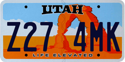 UT license plate Z274MK