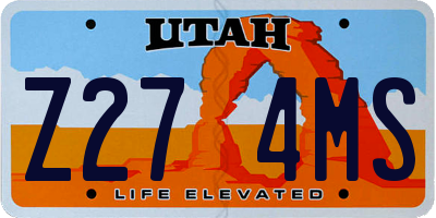 UT license plate Z274MS