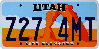 UT license plate Z274MT
