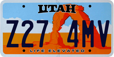 UT license plate Z274MV