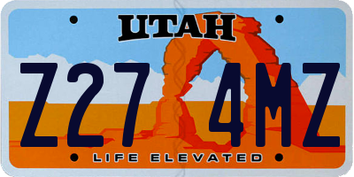 UT license plate Z274MZ