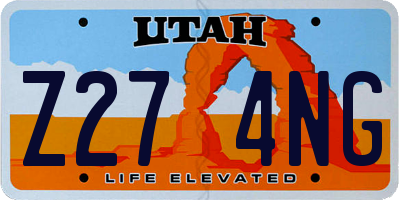 UT license plate Z274NG