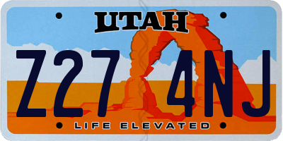 UT license plate Z274NJ