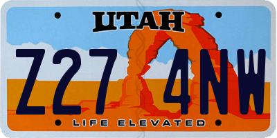 UT license plate Z274NW