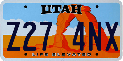 UT license plate Z274NX
