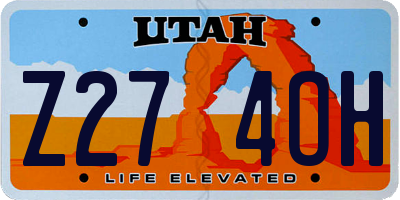 UT license plate Z274OH