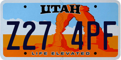 UT license plate Z274PF