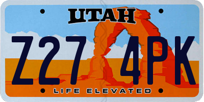 UT license plate Z274PK