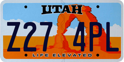 UT license plate Z274PL