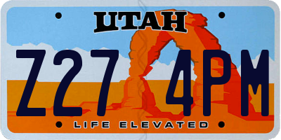 UT license plate Z274PM