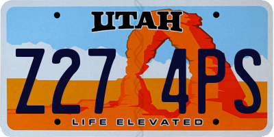 UT license plate Z274PS