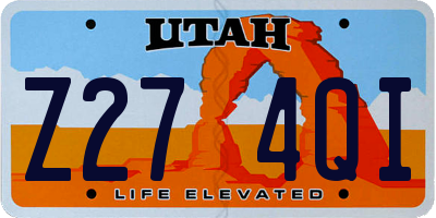 UT license plate Z274QI